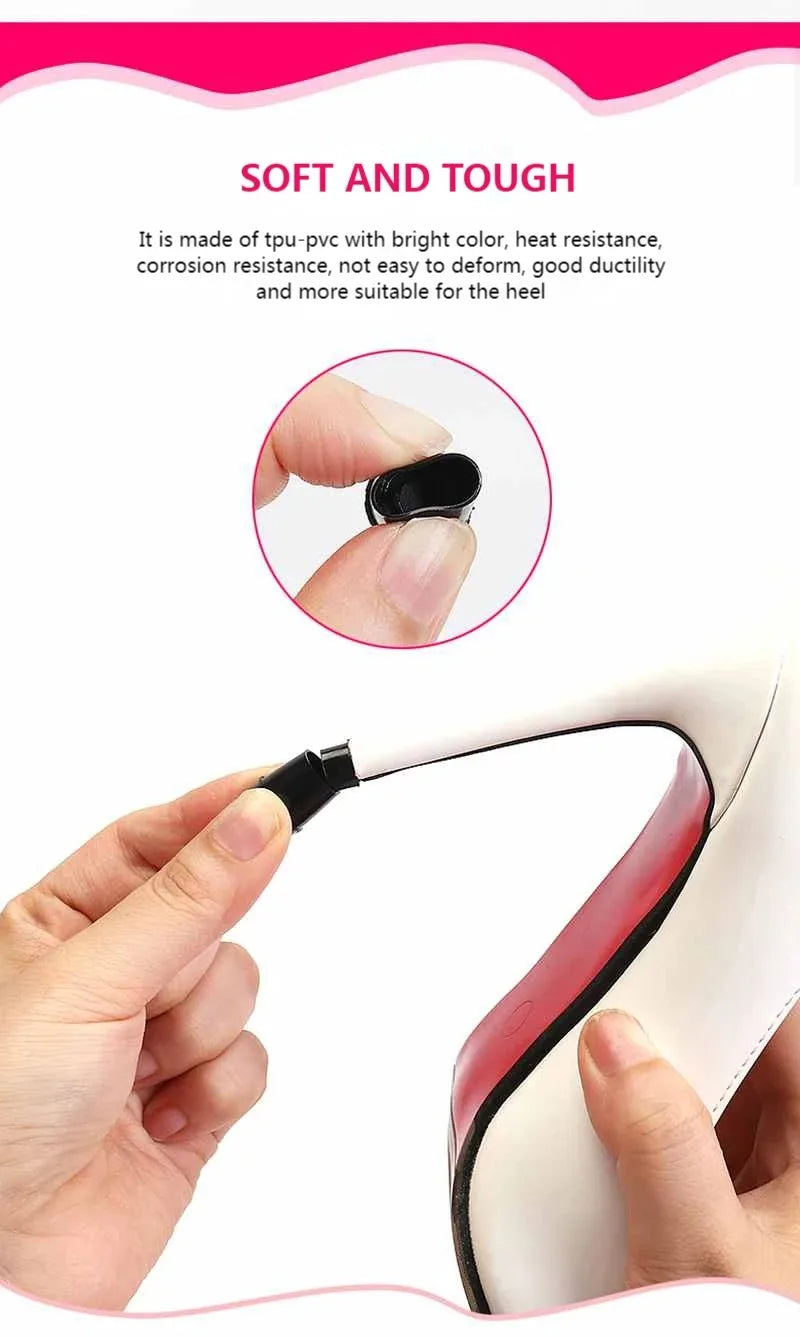Thin Heel Protector Silicone Non-slip Wearable Heel Cover Round Woman High Heels Protective Cover TPU/PVC Material Soft Damping