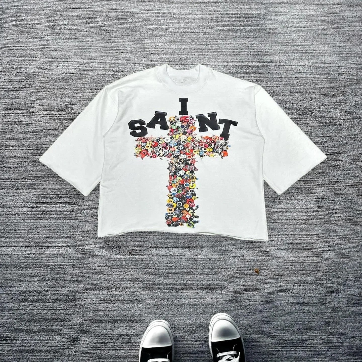 Streetwear Summer Tops Mens Womens Clothing Goth Retro Casual Cotton Oversized Short Sleeve Harajuku Cross Graphic Print T Shirt