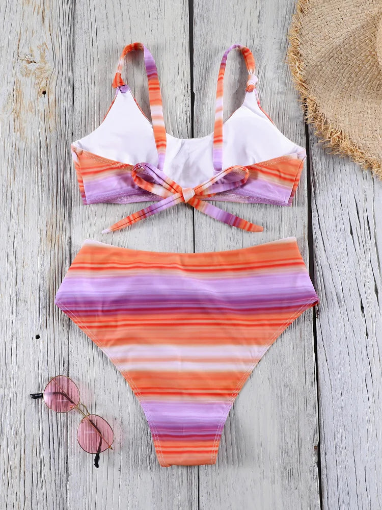Miyouj Women's Bikini Set Push Up Bathwear 2026 Biquinis Female Swimsuits Print Two-Piece Set High Waist Bathsuits Sexy Swimwear