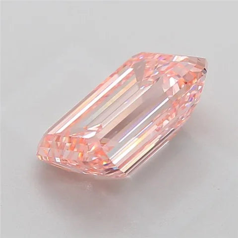 Emerald Cut 5.01ct Fancy Intense Pink VS1 IGI Certified Synthetic Lab Grown Filled Diamond Crownlite Jewels for Jewelry Making