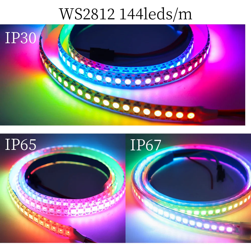 1-5M 144Leds/m WS2812B WS2813 WS2815 Led Strips 5050RGB Programmable Colored Running Flowing Led Strip Lights Led Ribbon DC5-12v