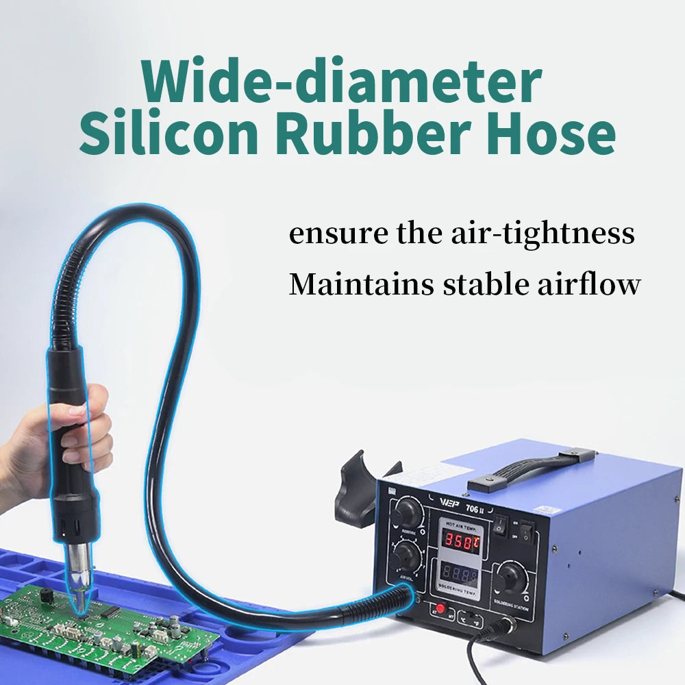 WEP 706-II T12 Soldering Station With Hot Air Gun Air Pump Welding Iron  2-in-1 Desoldering Reowrk Station PCB SMD Repair Tool