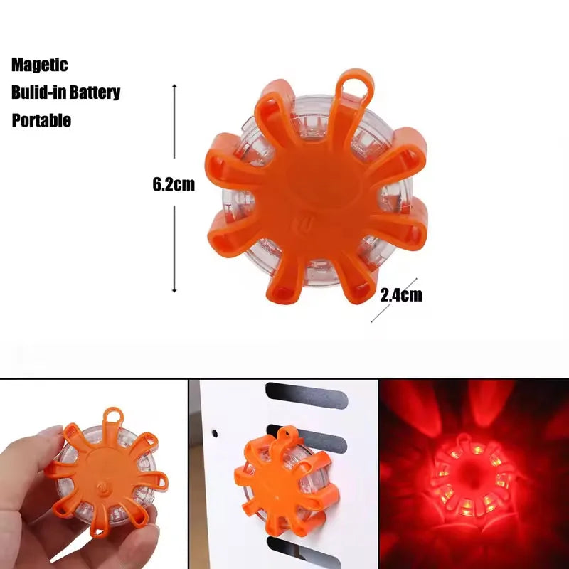 Led Car Emergency Light Flashing Light Magnetic Induction Road Accident Light Portable Strobe Warning Light