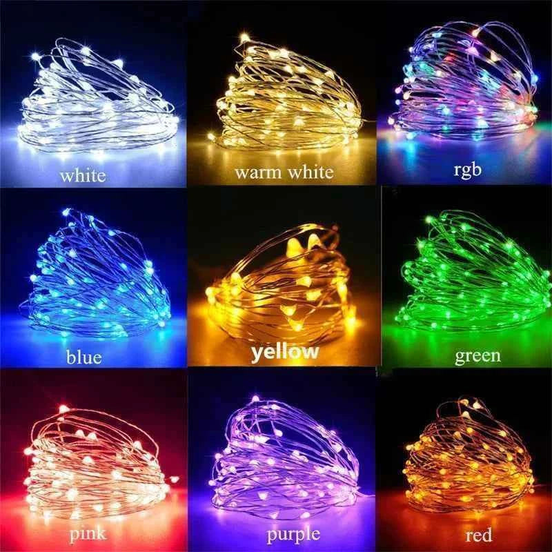 USB Led Fairy Lights Copper Wire String 20M 200LED Holiday Outdoor Lamp Garland For Christmas Tree Wedding Party Decoration