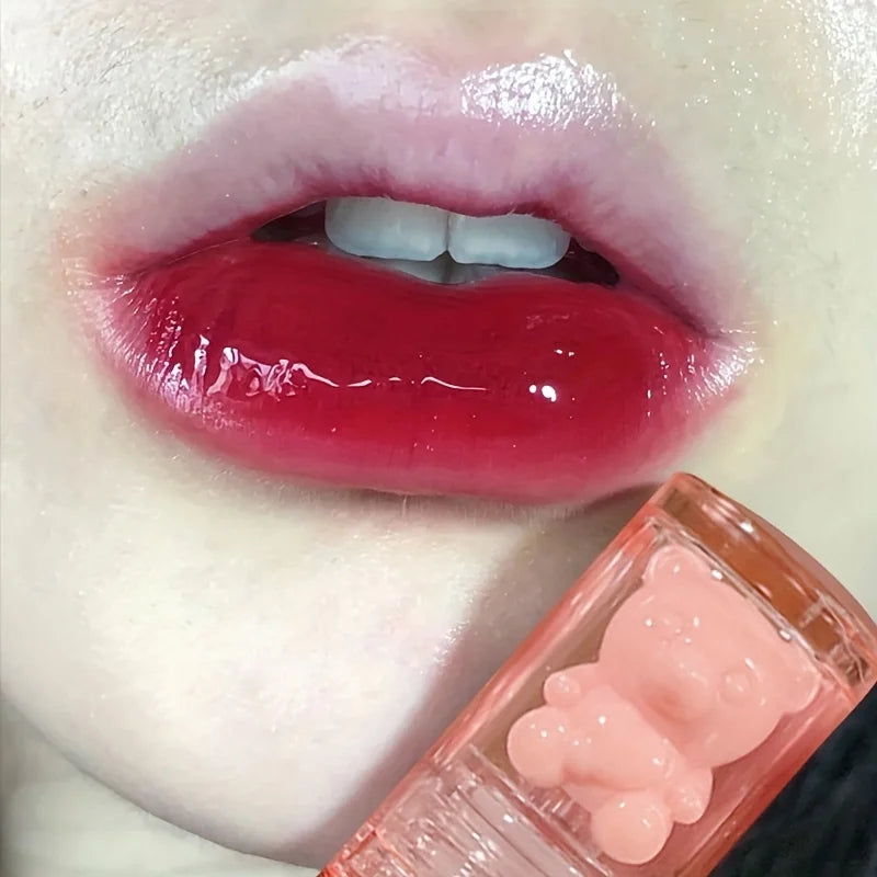 Cute Bear Jelly Lip Gloss – Long-Lasting Mirror Shine