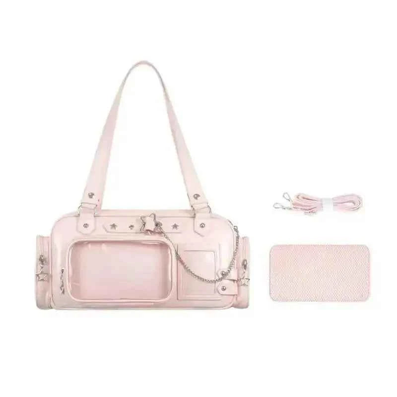 Star Chain Y2k Harajuku Shoulder Itabag Blue Lolita Girl Pain Bags Transparent Japanese Crossbody Bag New Concert Korean Handbag