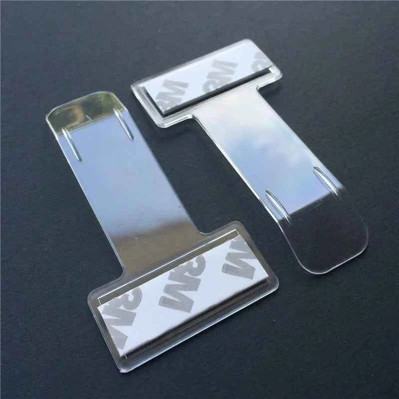 2pcs Transparent Car Vehicle Parking Ticket Receipt Permit Card Holder Clip Sticker Windscreen Plastic Universal Car Accessories
