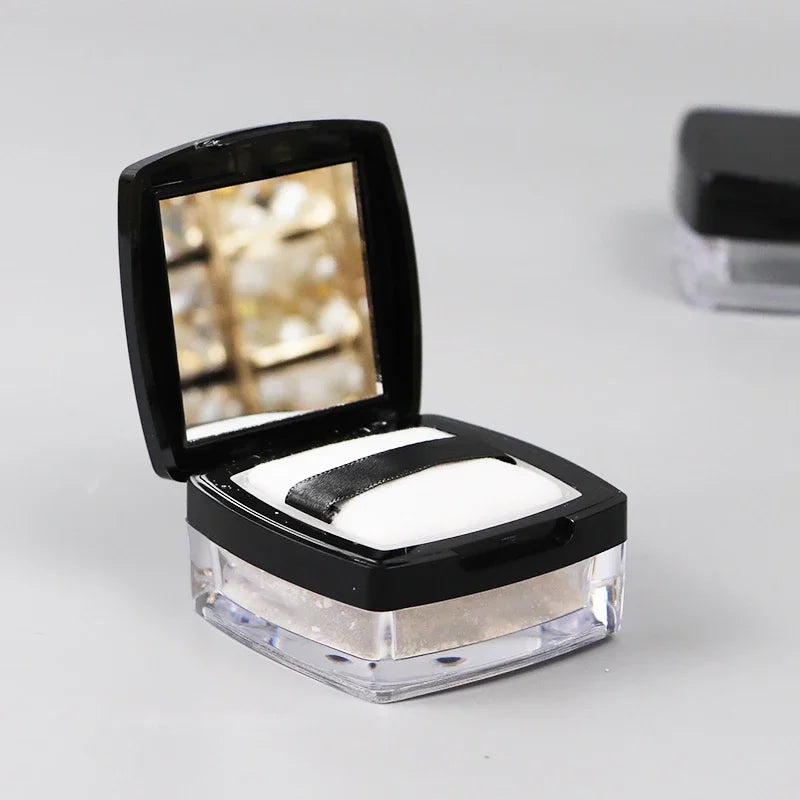 Powder Box Empty Portable Mini 5g Sieve Loose Powder Pot Square Box with Powder Puff Travel Makeup Jar Sifter Cosmetic Container
