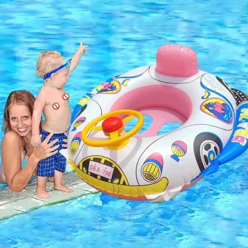 Baby Pool Inflatable Float Seat Boat Swim Ring Swimming Safe Raft Kids Water Motorcycle Car Baby Swimming Ring Floating Chair