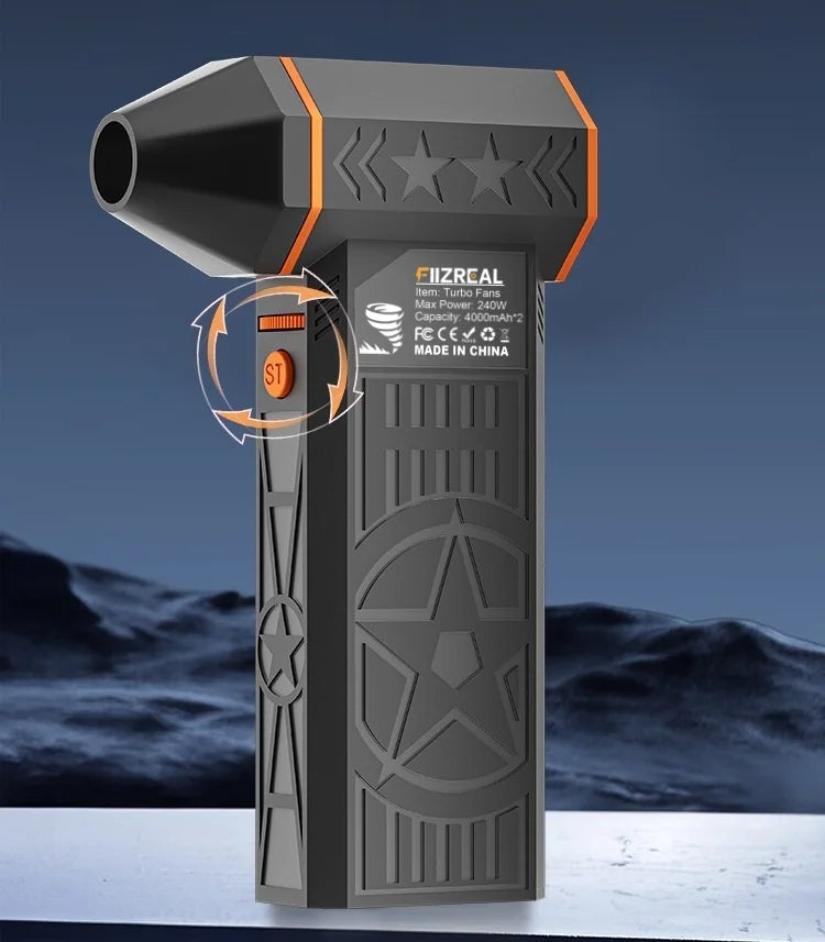 Fiizreal X50 Brushless Turbo Fan 240W High-Speed Portable 8000mAh Rechargeable 57m/s Typhoon Wind Type-C Charging Camping Fan