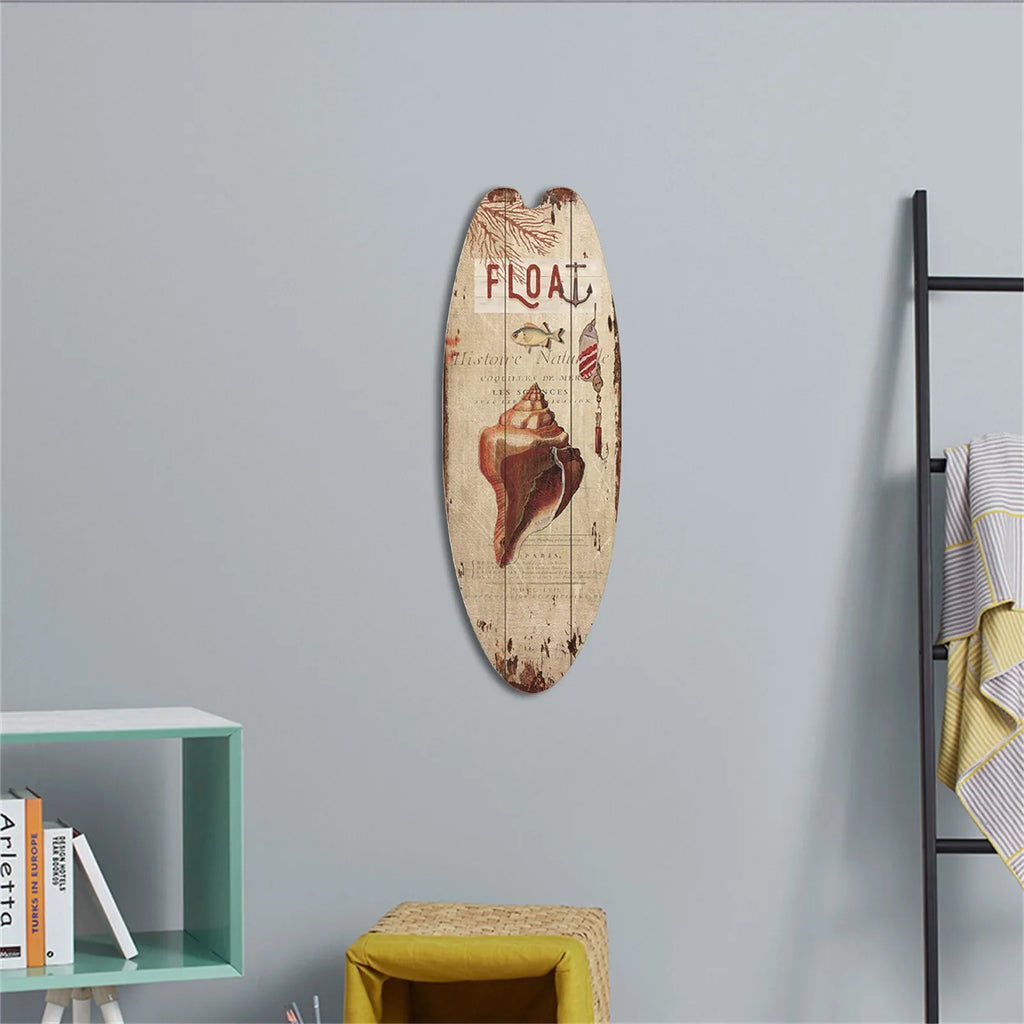 Beach Ocean Theme Surfboard Wooden Leisure Home Party Festival Hanging Decoration Bar Home Wall Retro Decor Wooden Print Sign