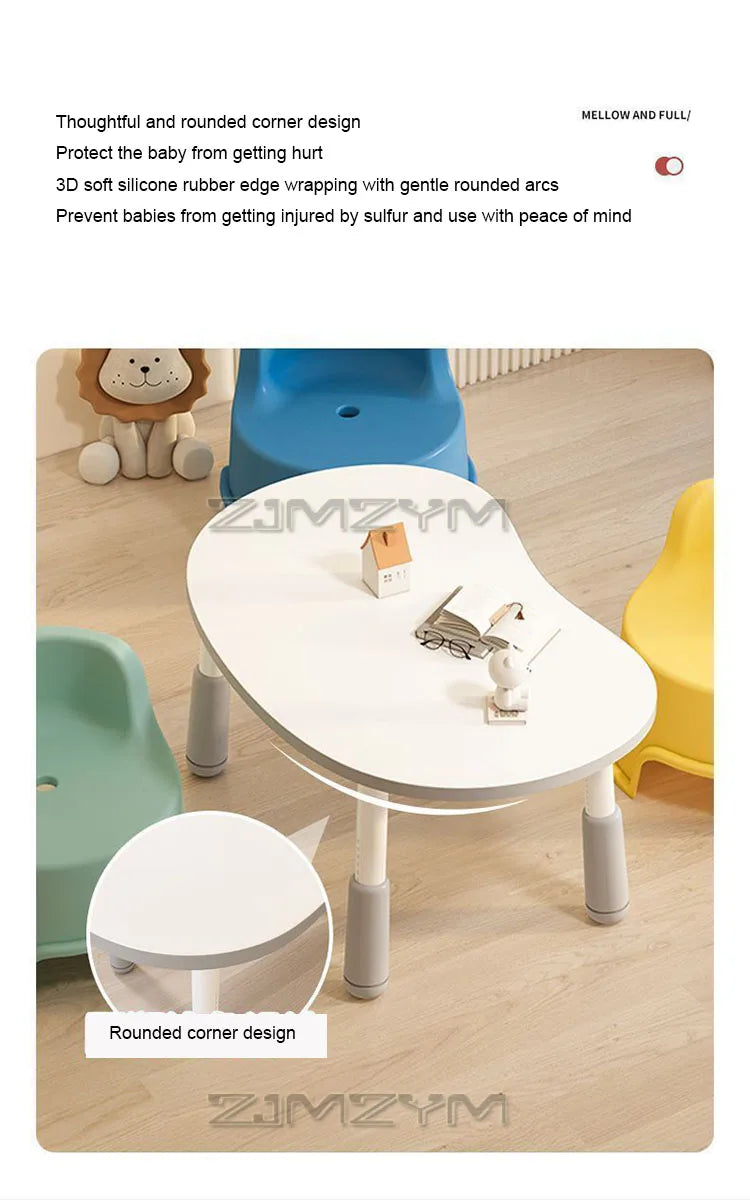 37-46cm Adjustable Baby Learning Table Anti-slip Stable Early Education Table With Round Edge Care For Baby's Safety Health Grow
