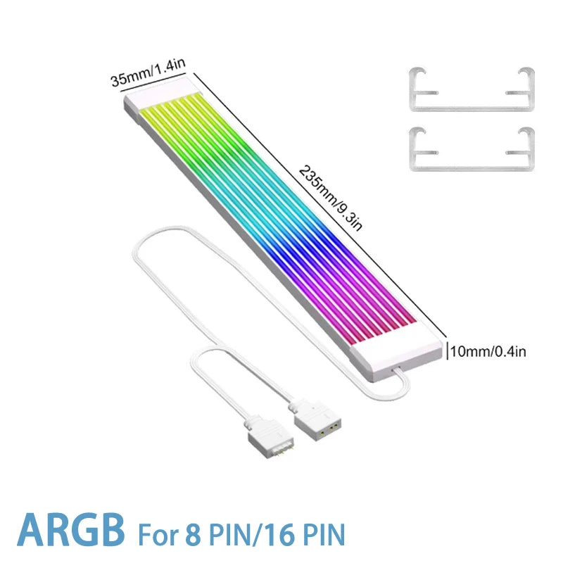 Computer Case Bendable ARGB Light Board,Suitable For Graphics Card 24pin/8pin/2x8pin/12VHPWR/Motherboard Decorative light strip