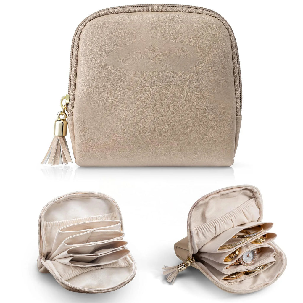 Portable Jewelry Bag Large Capacity Multiple Pockets Jewelry Organizer Bags Classified Jewelry Protective Case Coin Purse
