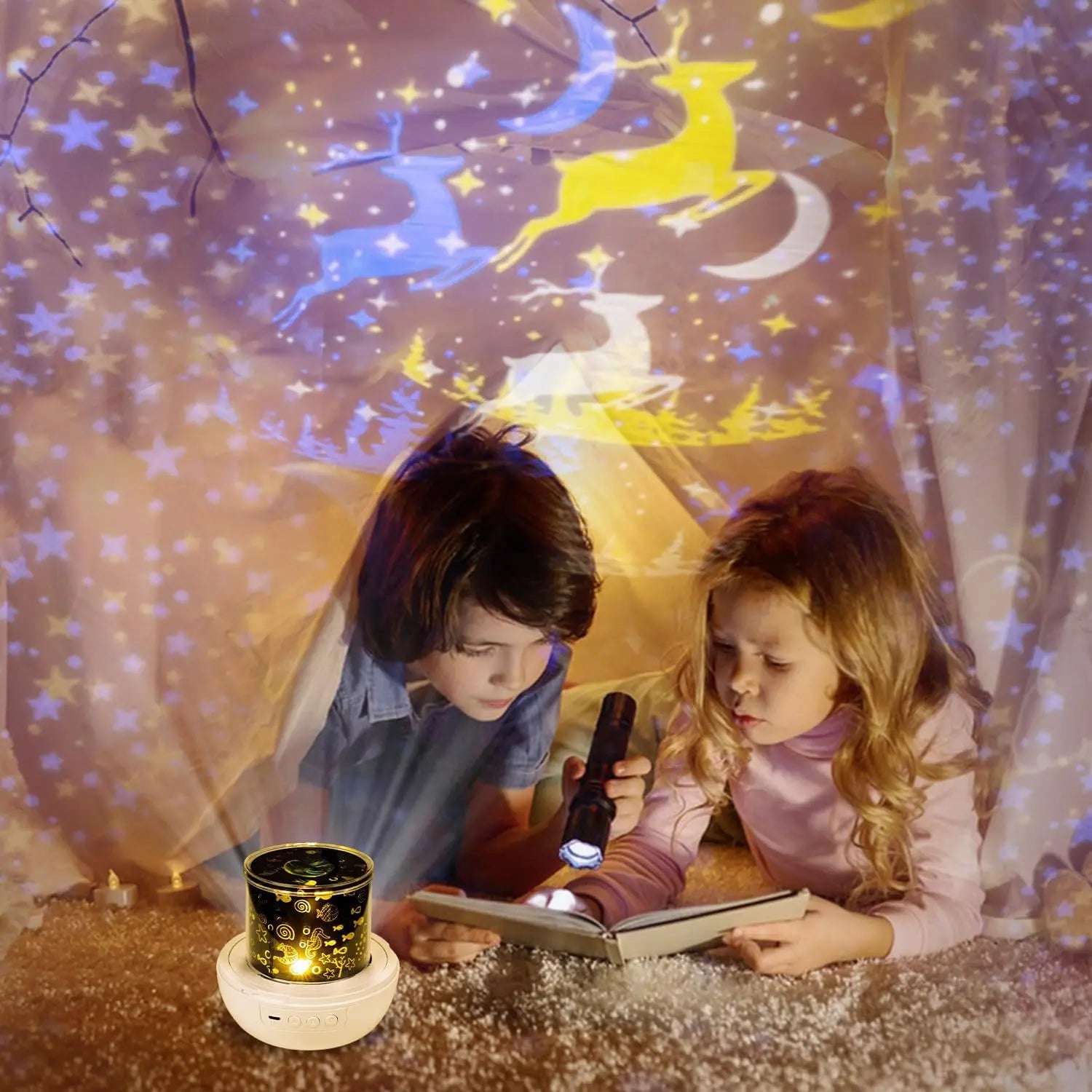 Kids led Night Light Projector, Light Projector with LED Timer and USB Cable, 360 Degree Rotation Kid Night Light Lamp for Kids