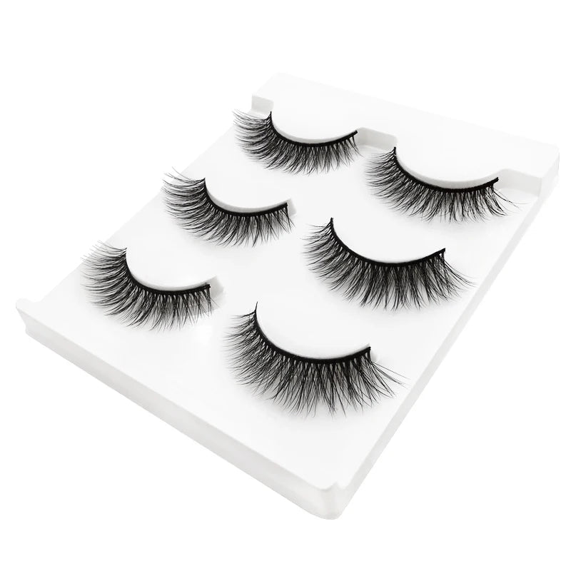 SHIDISHANGPIN 3 pairs 27 styles 3D Faux Mink Hair Soft False Eyelashes Fluffy Wispy Thick Fake Lash Handmade Eyelash Eye Makeup