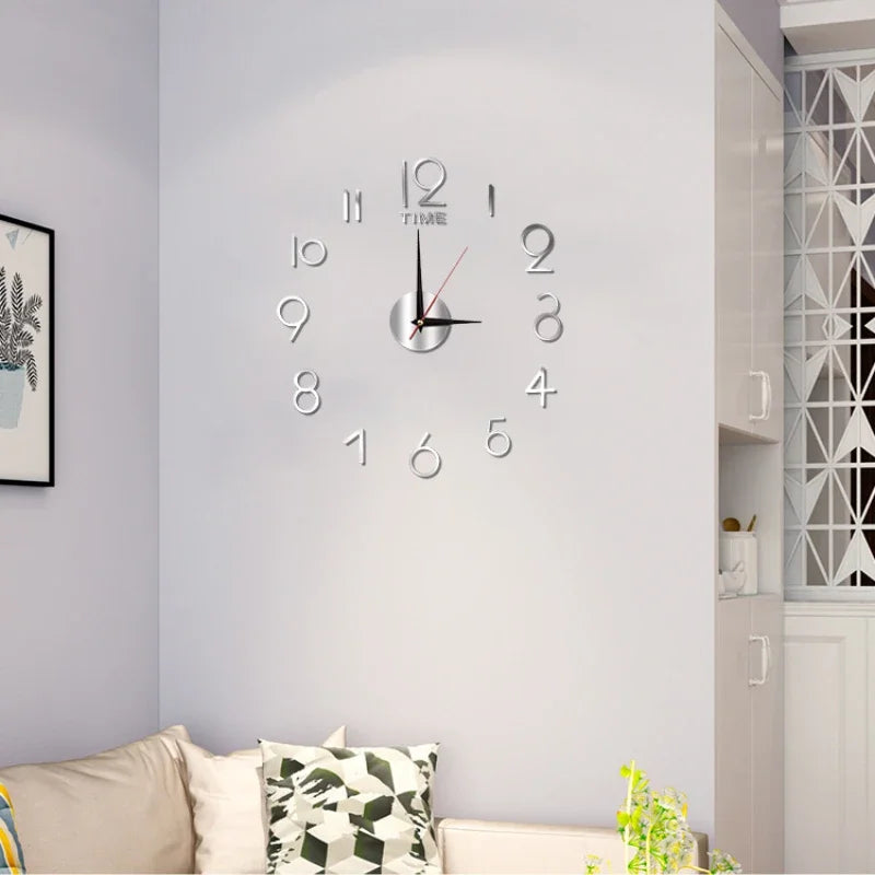 DIY Modern Design Large Wall Clock Fashion Decorative Living Room Wall Clock Home Decoration Clocks Decor Decoration for Bedroom
