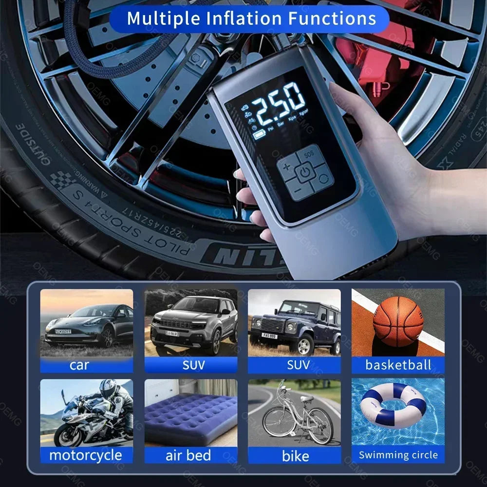 Wireless Car Tire Inflator – Portable Digital Air Pump