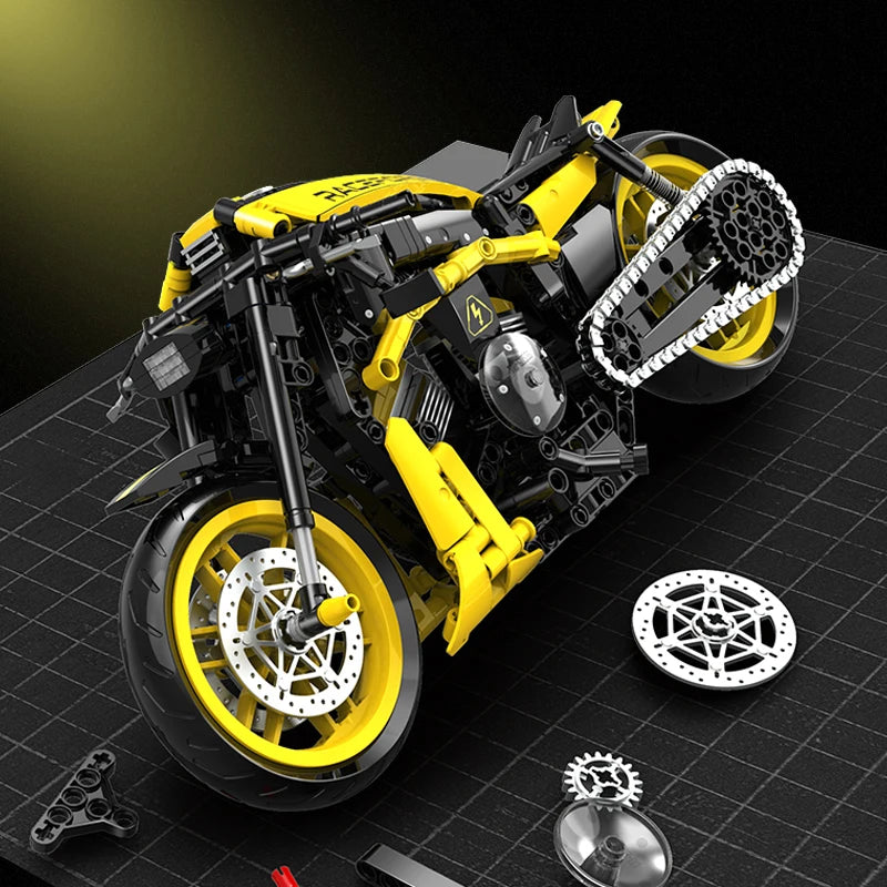 City Super Racing Motorcycle Assembled MOC Building Blocks Motorbike Model Kit Technical Toys Gifts for Boys Adult Kids 500+pcs