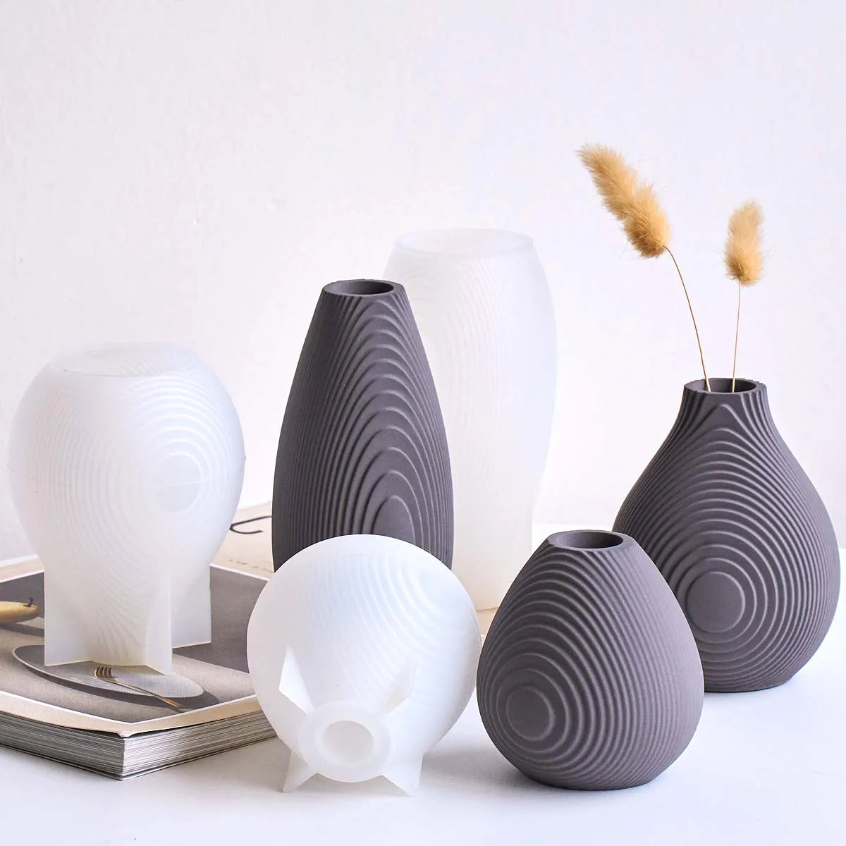 Nordic Ripples Vase Silicone Mold DIY Home Decor Ornaments Crafts Making Plaster Resin Flowerpot Casting Molds Home Decor