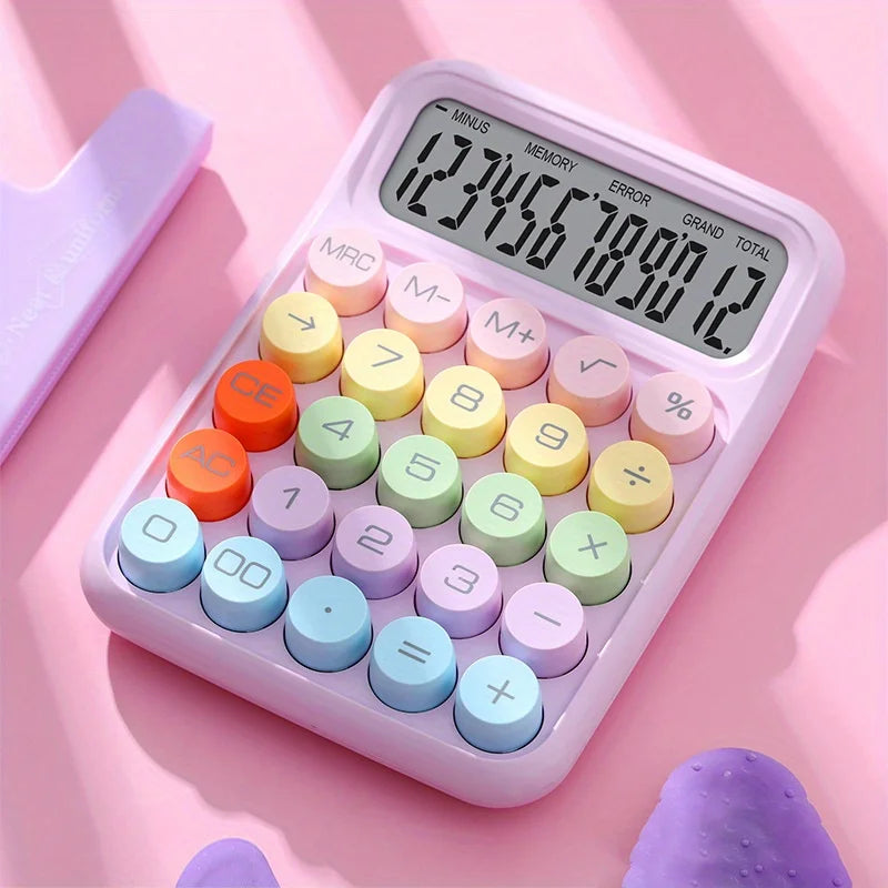 PURPLE Color 12-Digit Desktop Calculator With Large LCD And Big Keys