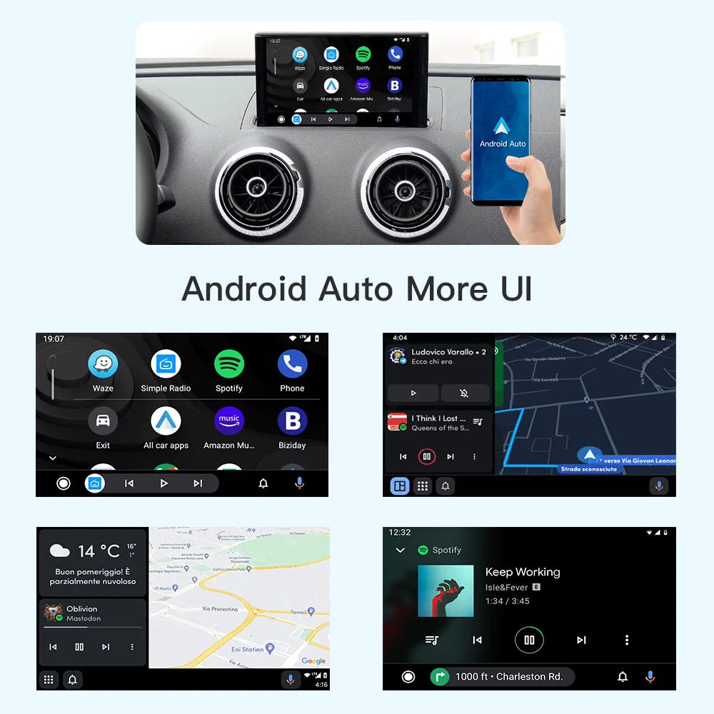AUTOABC Wireless  CarPlay Android Auto Interface for Audi A3 A4 A5 Q2 Q7 Q5L 8V AirPlay Mirror Link multi-media camera