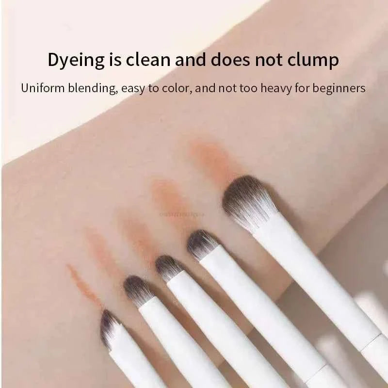 5/8/10Pcs Natural Eye Makeup Brushes Set Detail Eyeshadow Brush Makeup Brush White Ultra Soft Eyeshadow Eyeliner Makeup Tool