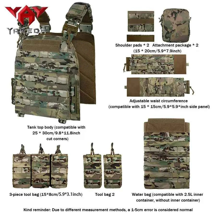 YAKEDA Quick disassembly training vest, detachable and expandable, comfortable, breathable, wear-resistant and tear resistant