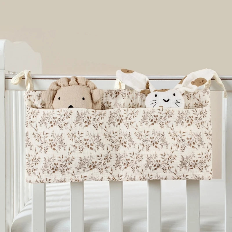 Baby Bedside Storage Bag Cribs Multifunctional Hanging Organizer Pocket for Drool Bibs Toy Diaper Baby Cribs Storage Bag