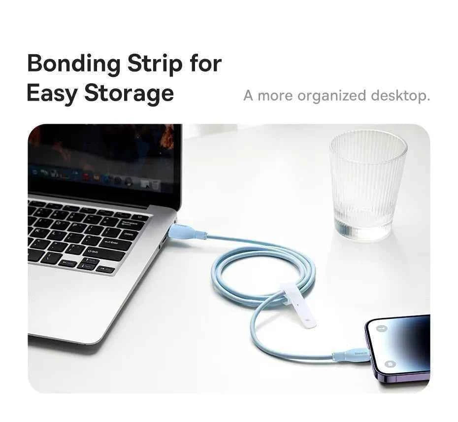 Baseus TPE 2.4A Fast Charging USB Cable for iPhone 14 13 Pro Max Xs Xr X 8 Plus Cable for iPhone iPad Air Mini 4 Charger Cable