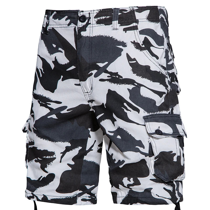 Tactical Cargo Shorts Men Camo Joggers Shorts Casual Outdoor Sports Half Pants Pocket Cotton Breathable Cargo Shorts