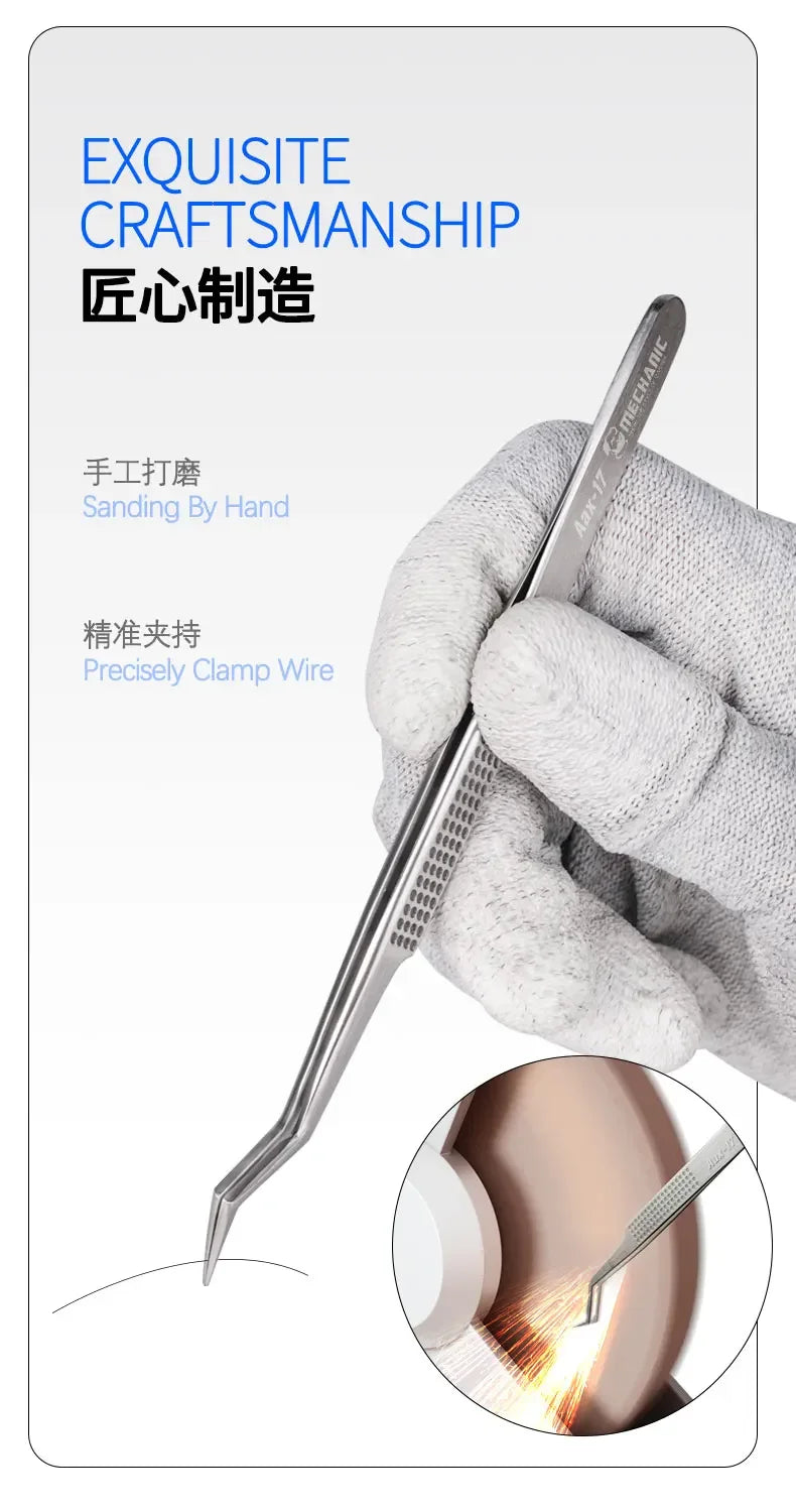 MECHANIC Aax-17 tin positioning tweezers for precise clamping of tin wire, non-slip and wear-resistant, made of steel