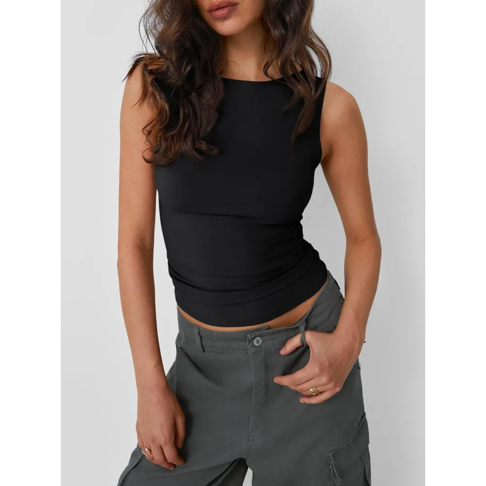 Spring Summer 2026 New Women's Vest Sleeveless Slim-fit Fashionable and Sexy Top for Women Y2K Clothing