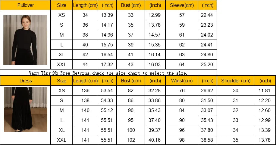 2024 AW Mail's Sister Matching Clothing Women Sleeveless Long Velvet Dress Ladys Knitted Pullover Female Top