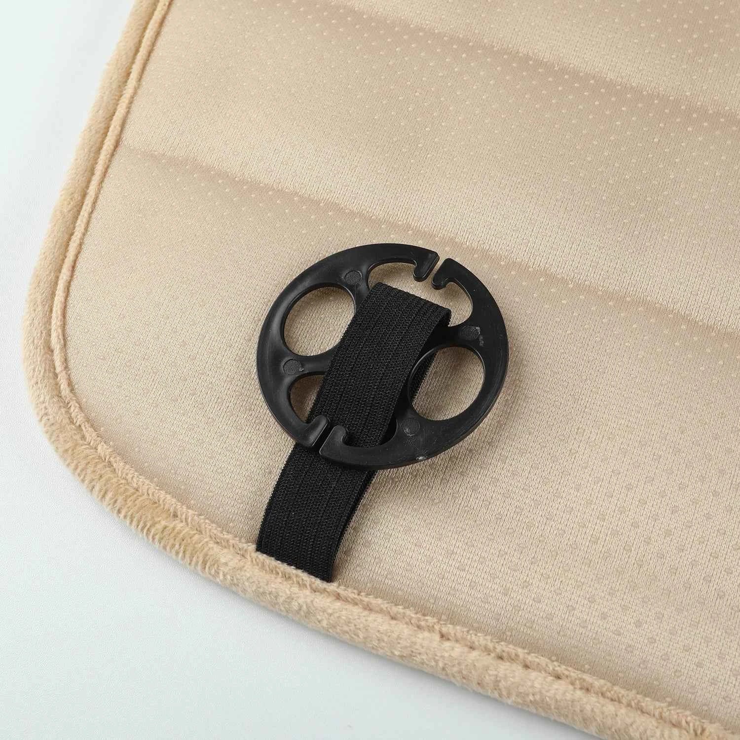 1 piece of plaid embroidered short pile without backrest, warm and comfortable, universal car cushion with storage bag, suitable