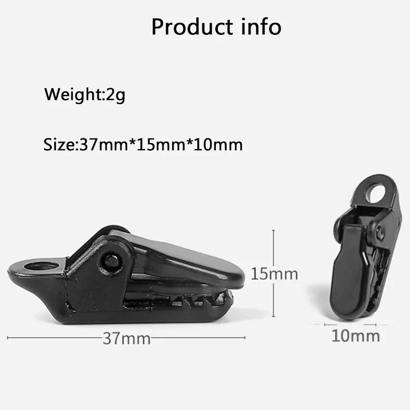 4/8/10/12 Pcs Outdoor Tent Clip Tarpaulin Awning Fixed Tool Hard Wind Rope Clamps Reusable Hiking Camping Accessories Mini