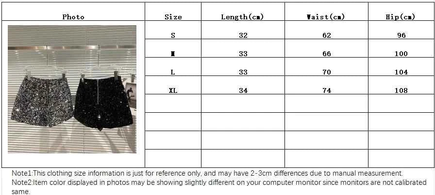 New Autumn Black Velvet Shorts Women Sequined Shiny Versatile Short Pants Clubwear Shorts Hot Pants High Street