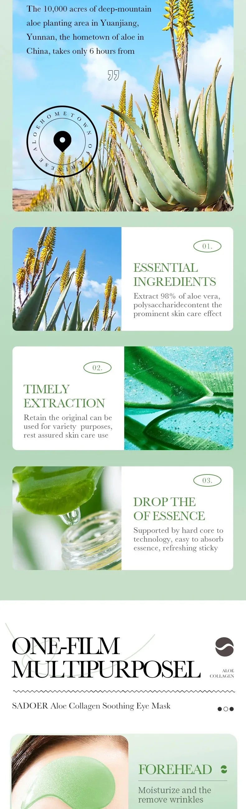 Aloe Vera Collagen Eye Masks – 60 Moisturizing Pairs