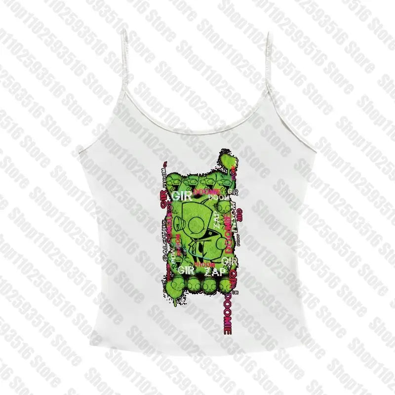 Sexy Top Y2k Tops With Suspenders Gothic Clothes for Women Vintage Clothing Emo Trashy Y2k 2000s Crop Top Woman Women's Cropped