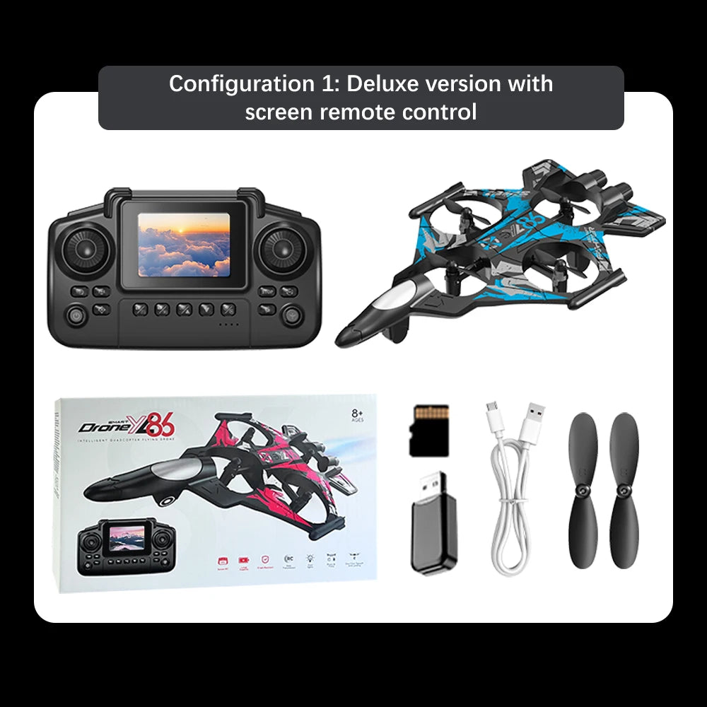 YL86 RC Plane Helicopter Three speed switching Aircraft Rolling at 360 °Fighter Hover at fixed height RC Drone Toys