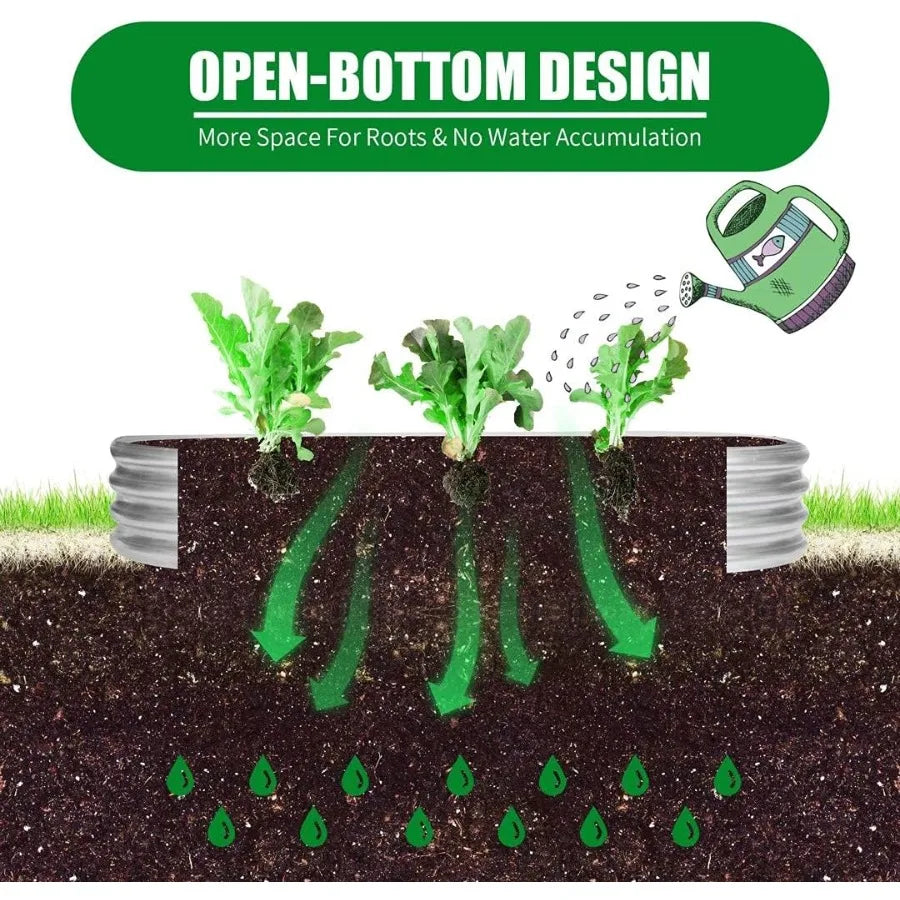 6 ft x 2 ft Raised Garden Bed Metal Elevated Planter for Vegetable Flower Herb 2pk