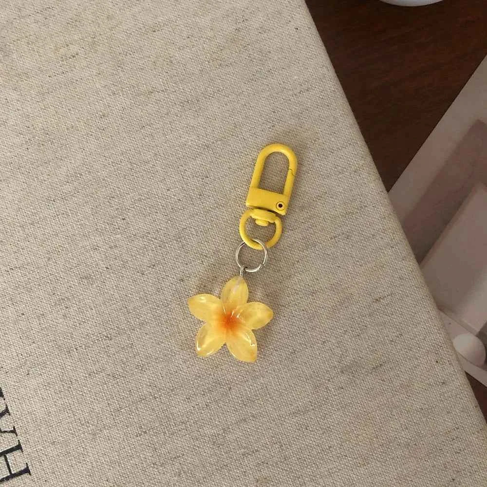 Sweet Colorful Jelly Flower Key Chain Color DIY Flower Cute Keychains Pendant Student Girls Resin Bag Pendant Keyring Jewelry
