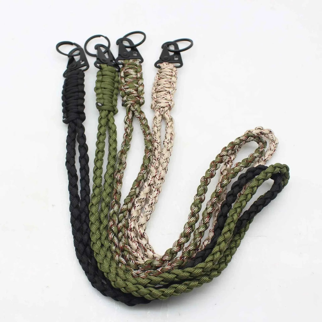 Outdoor Paracord Rope Keychain EDC Survival Kit Cord Camera Telescope Phone Lanyard Military Emergency Strap for Hiking Camping