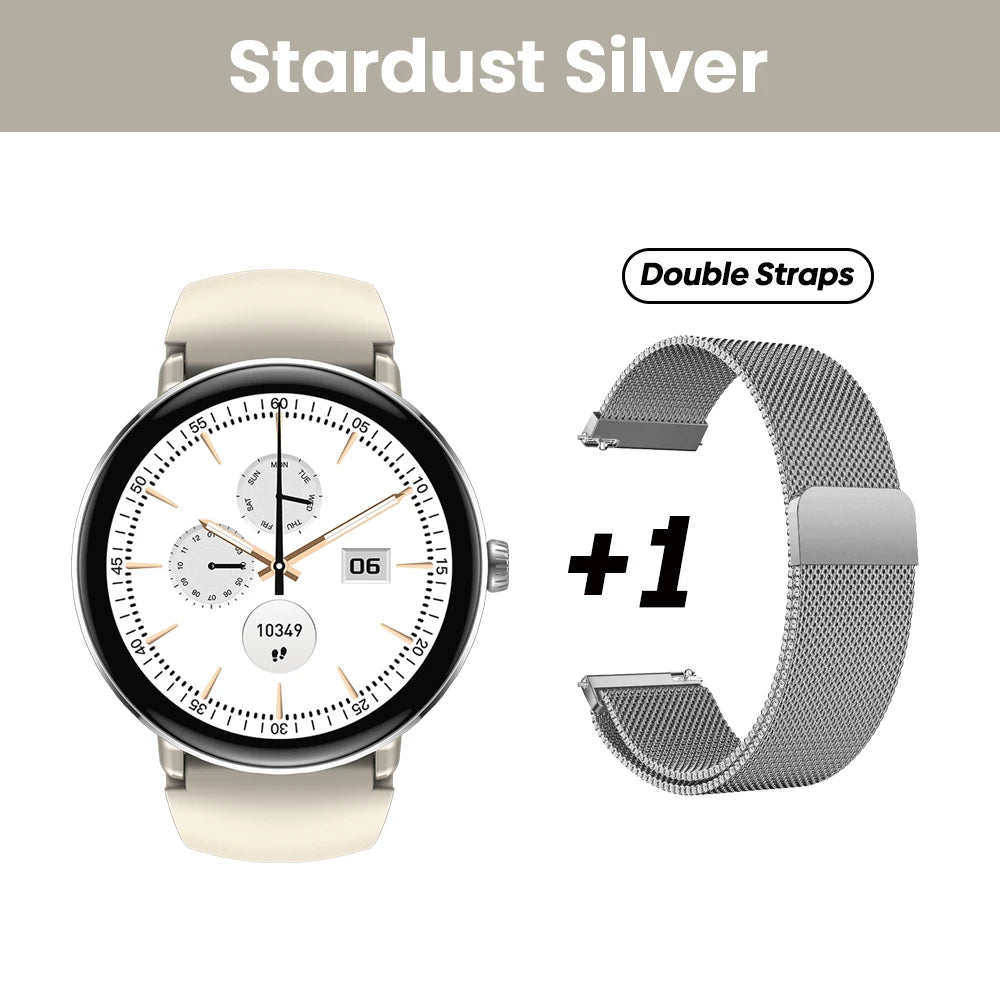 NEW 2025 Zeblaze Lily 2 Bluetooth Calling Smartwatch 1.2" AMOLED Screen Double Straps Health Monitoring Smart Watch for Women