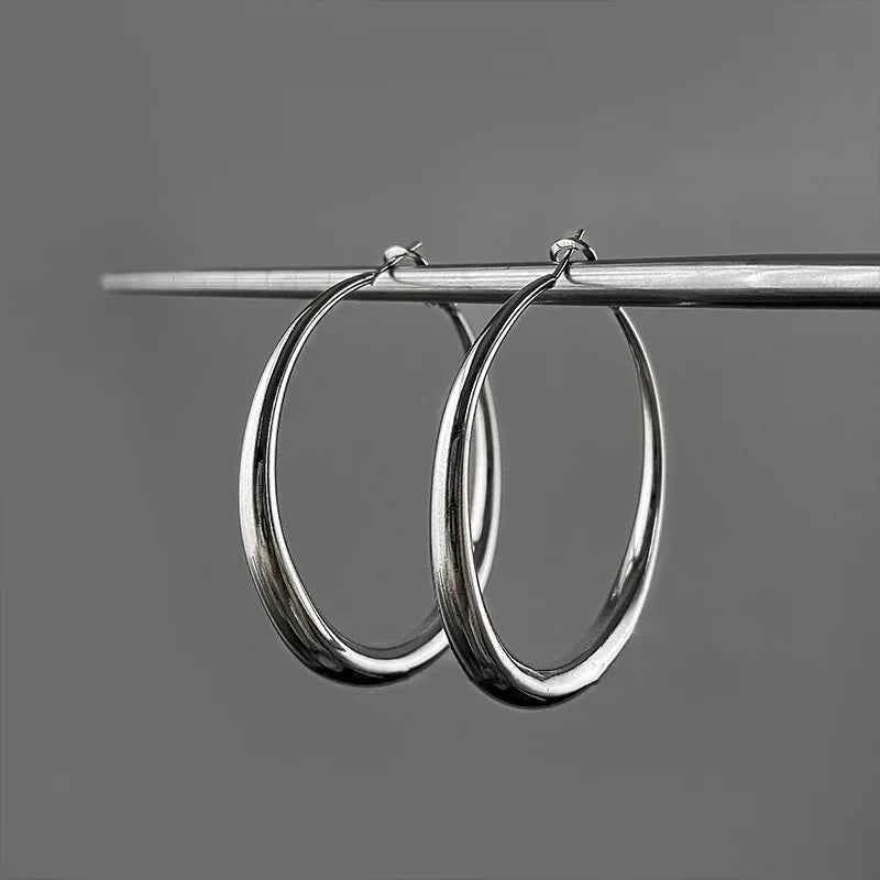 Fashion Exaggerated Big Circle Hoop Earrings for Women Statement Jewelry Smooth Circle Earrings Femme Boucles d'oreilles