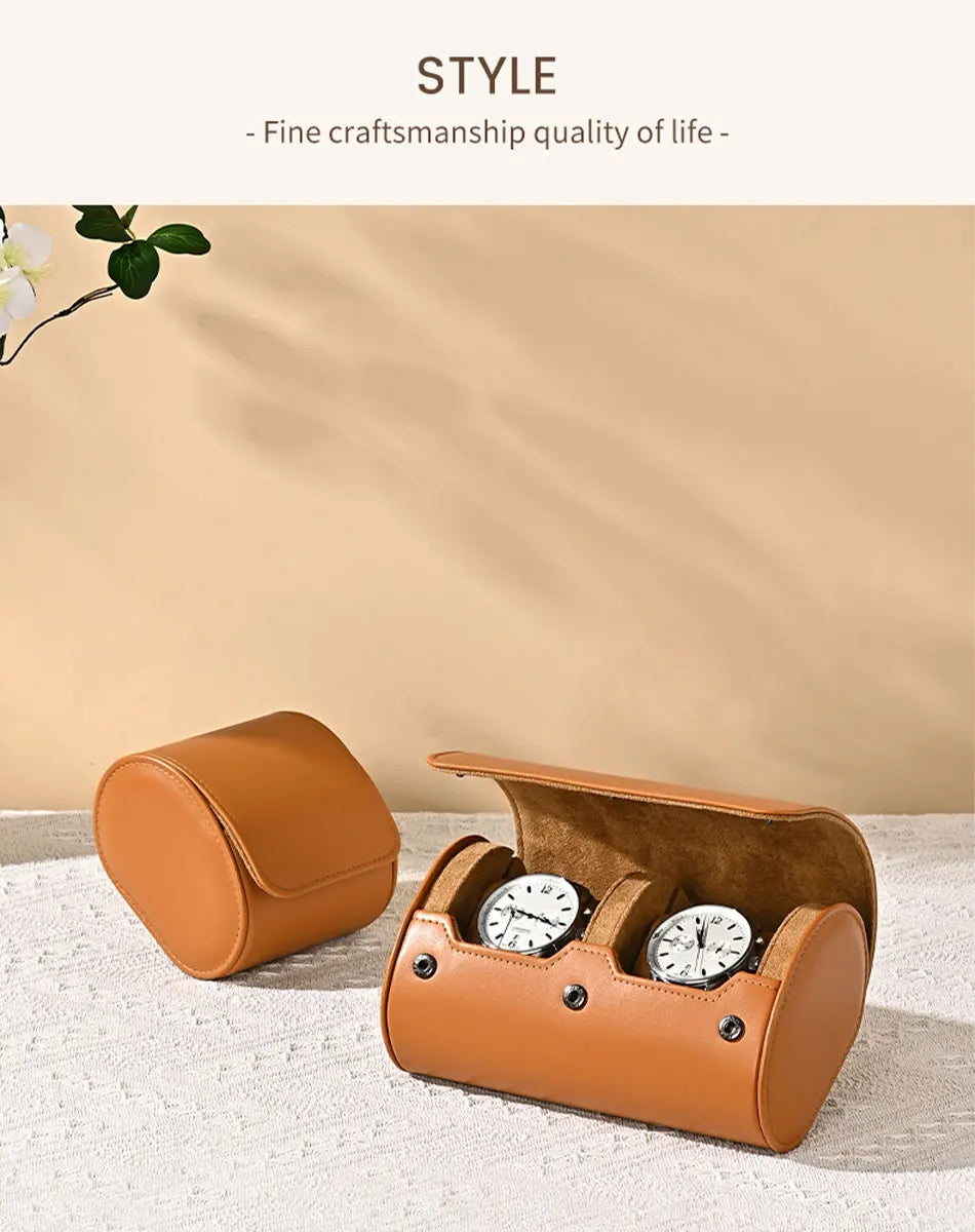 WoodTen Portable Jewelry Box Jewelry Organizer Roll 1 2 3 slot Watch Storage Box With Pillow Wristwatch Bag Gift Box Watch Case