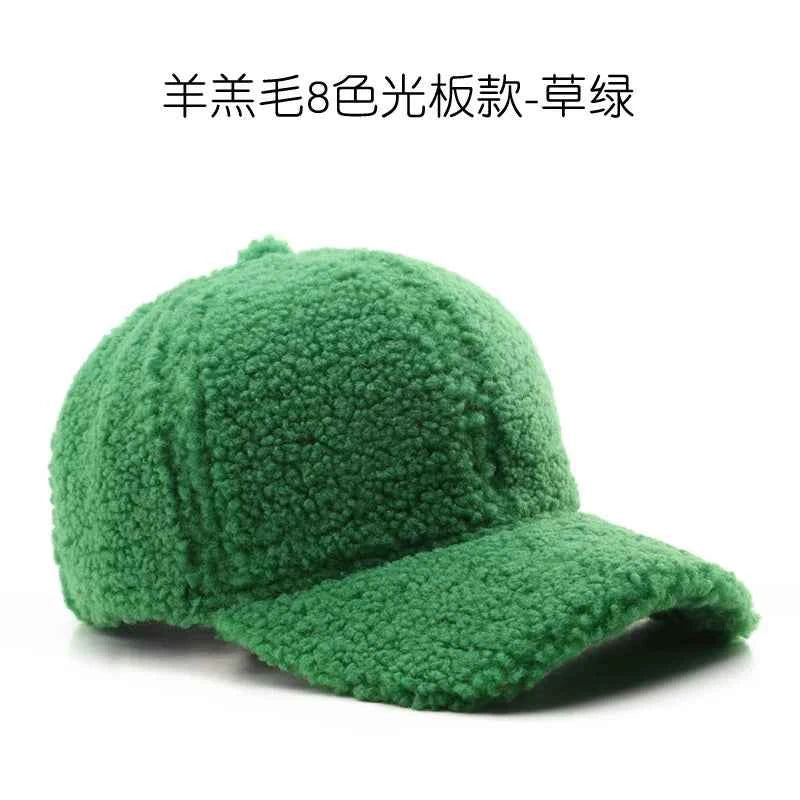 Autumn Winter Baseball Cap Women Artificial Lamb Wool Hats Keep Warm Cap Plush Baseball Caps Spring Baseball Cap Solid Sunshade