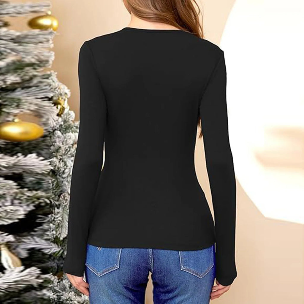 Spring Autumn Women's Long Sleeve T-Shirt Fashion Casual Front Hollow Slim Sexy Top Female Slim Bottoming Shirt Pullover