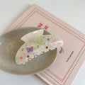 DuoShang Sweet Colorful Rhinestone Hair Claw Acetate Claw Clips Valentine's Day Crab Hair Clips for Women Girls Hair Accessories