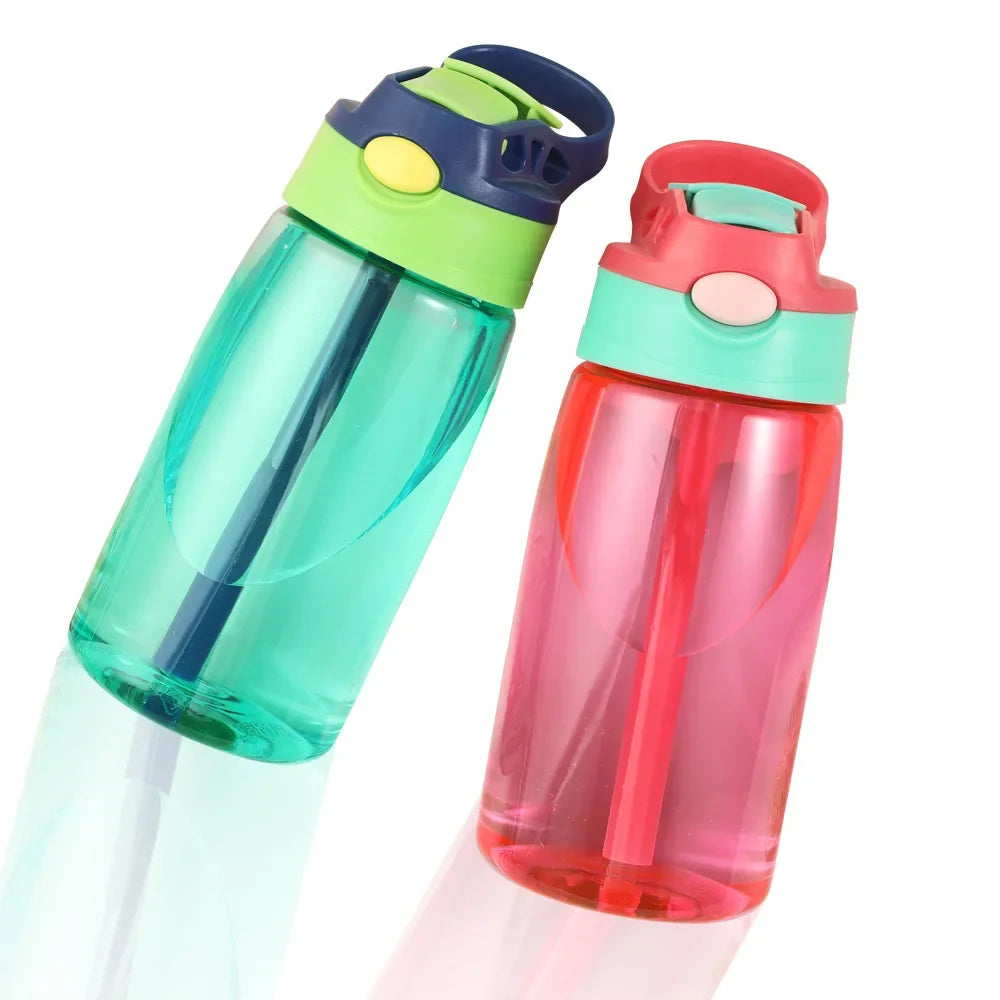 480ml Water Bottle with Straw Kids Girls Portable Travel Bottles Cup Gym Sports Fitness Summer Cold Water Juice Drinking Bottle